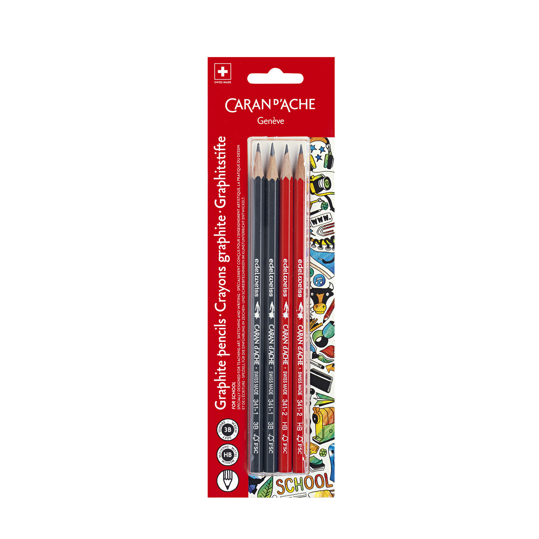 4 crayons graphites - 2H, HB, B, 2B - Crayons esquisse - Crayons de Dessin  et Esquisse - Dessin - Pastel