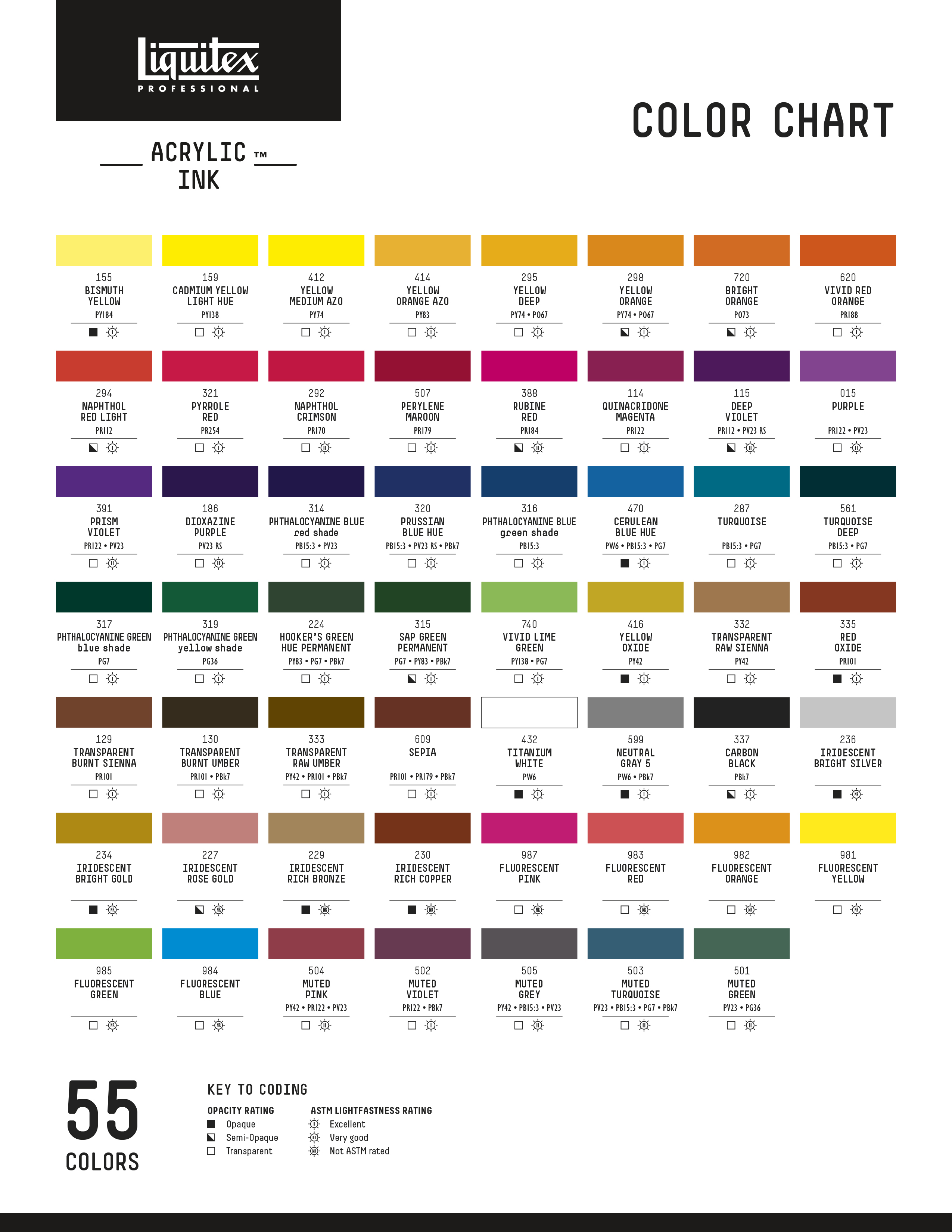 Color Chart - LQ Acrylic Inks.indd